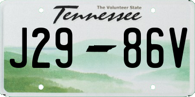 TN license plate J2986V