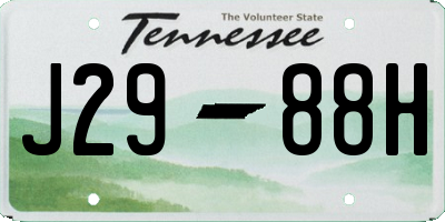TN license plate J2988H