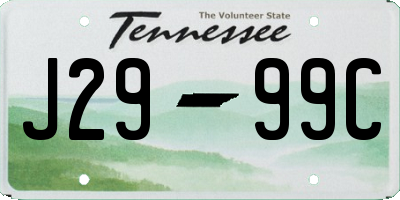 TN license plate J2999C