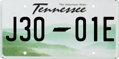 TN license plate J3001E