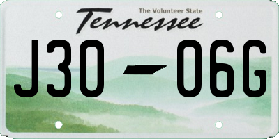 TN license plate J3006G
