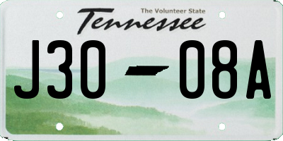 TN license plate J3008A