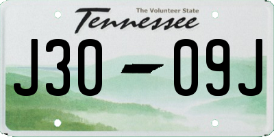 TN license plate J3009J