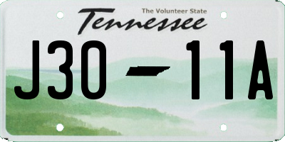 TN license plate J3011A