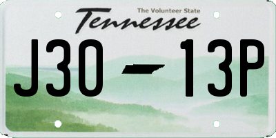 TN license plate J3013P