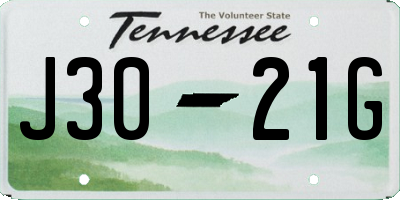 TN license plate J3021G