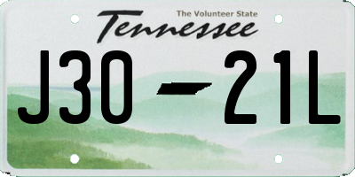 TN license plate J3021L