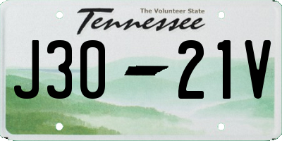 TN license plate J3021V