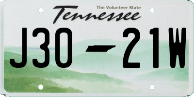 TN license plate J3021W