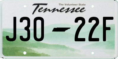 TN license plate J3022F