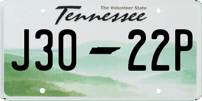 TN license plate J3022P