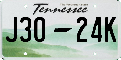 TN license plate J3024K
