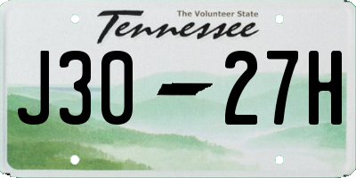 TN license plate J3027H