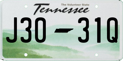 TN license plate J3031Q