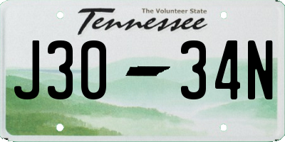TN license plate J3034N