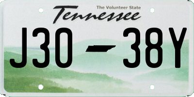 TN license plate J3038Y