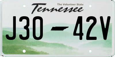 TN license plate J3042V