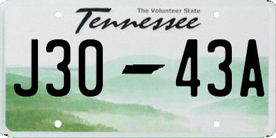 TN license plate J3043A