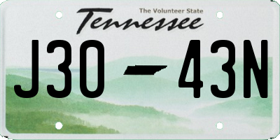 TN license plate J3043N