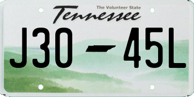 TN license plate J3045L