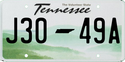 TN license plate J3049A