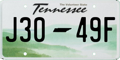 TN license plate J3049F