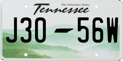 TN license plate J3056W