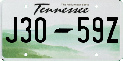 TN license plate J3059Z
