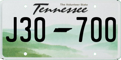 TN license plate J3070O