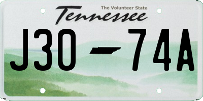 TN license plate J3074A