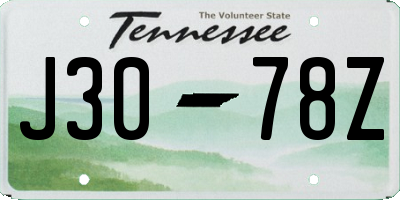TN license plate J3078Z