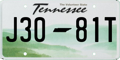 TN license plate J3081T
