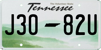 TN license plate J3082U