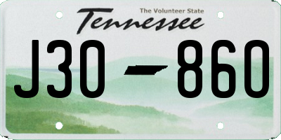 TN license plate J3086O