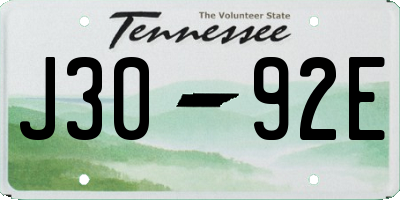 TN license plate J3092E