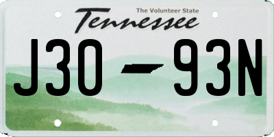 TN license plate J3093N