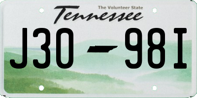 TN license plate J3098I