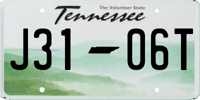 TN license plate J3106T