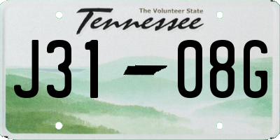 TN license plate J3108G