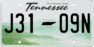 TN license plate J3109N