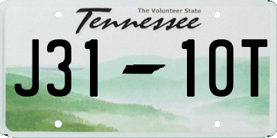TN license plate J3110T