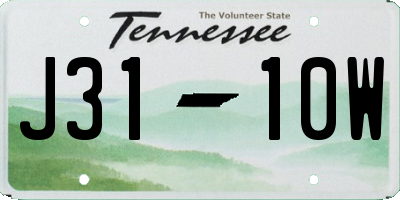 TN license plate J3110W