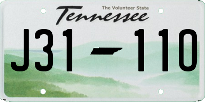 TN license plate J3111O