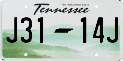 TN license plate J3114J