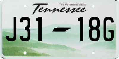 TN license plate J3118G