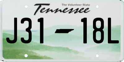 TN license plate J3118L