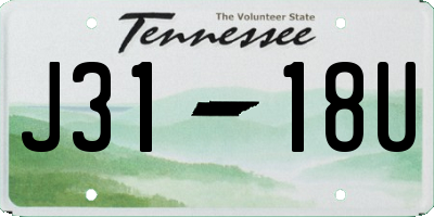 TN license plate J3118U