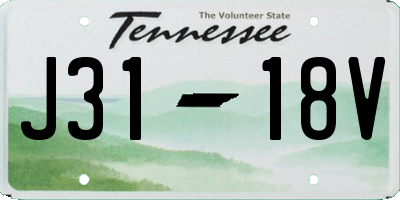 TN license plate J3118V