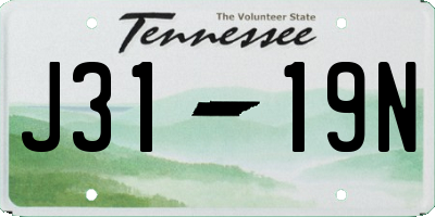 TN license plate J3119N