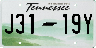 TN license plate J3119Y